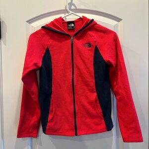 The North Face Girls Red and Black Fleece Jacket Size Medium Unisex
